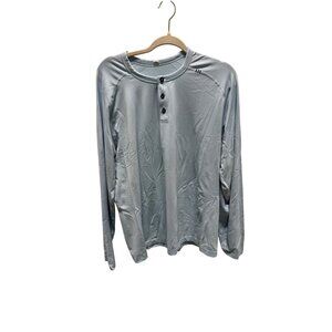 Lululemon athletica Light Blue Henley Long Sleeve Men Size XXL